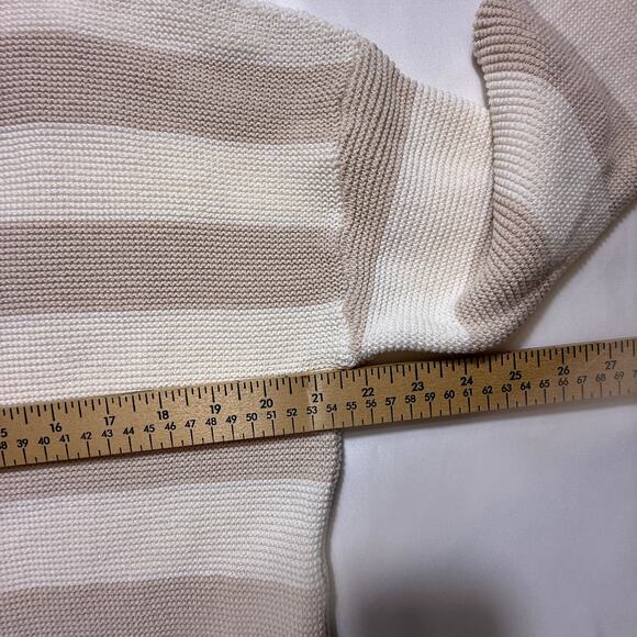 Moon & Madison Women's Cropped Knit Striped Neutral Long Sleeve Sweater Sz Small - Picture 5 of 8